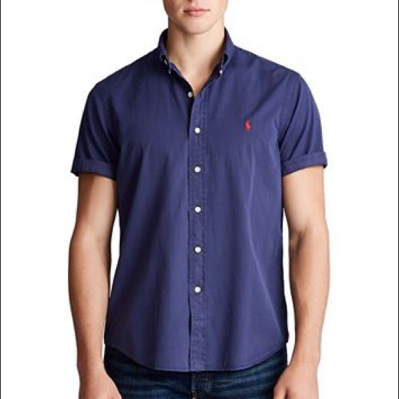 Men’s Polo Short Sleeve Button Up Blaire - Picture 1 of 5